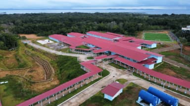 Vista aérea del conjunto educativo.
