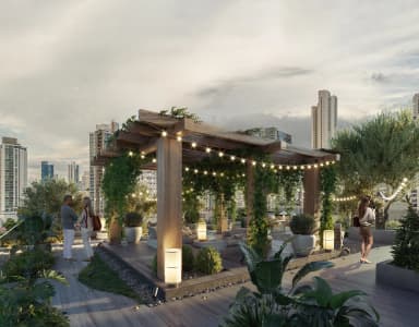 Visualización del promotor del sky lounge de P.H. Terra.